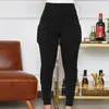 Pantaloni da donna Pantaloni sportivi da donna in tinta unita a vita alta elastica con multi tasche, morbido tessuto elastico per quattro stagioni