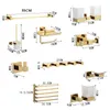 Luxury Golden Bathroom Brass Hardware Towel Rack Paper holder Toilet Brush Holder Towel Holder hook Row hook Activity bar 231222