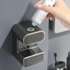 Automatisk tandkräm Dispenser Wall Mount Punch Free Lazy Squeezer Tandborstehållare för badrumstillbehör 231222