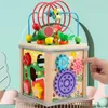 Montessori Holz Kinderspielzeug Multifunktions Perlen Schatzkiste Vorschule Baby Bausteine Früherziehung Kinderspielzeug 231225