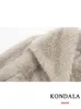 Kondala Vintage Faux Fur Surdimension Coat Fashion 2024 AUTUMNE Vestes chaudes épaisses d'hiver