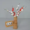 Fleurs décoratives Branche de brindilles de fleur de prune simulée artificielle pour accessoires de jardin de Noël bricolage décoration bouquet de fleurs faites à la main