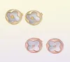Shell Round Fourleaf Clover Earrings Korean version av Ins Style Fashion Fritillary 2106242645480