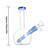 6 Inches Blue Green Mini Globle Shape Glass Bong Round Smoking Water Pipes Thick Mounth Hookah with Downstem and 14mm Glass Bowl for Tobacco H5279