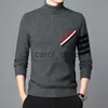 Herrtröjor Herrkläder för män Täckt tröja Hög LAPEL LOOK Youth Fashion Urban European American Simple Sydkorea Trend Sweaters J231225