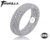 Qualité 925 Sterling Argent Timbre Bague Pleine Glacée Zircone Cubique Hommes Femmes Bagues de Fiançailles Bijoux De Charme Pour Cadeaux Y07237291091