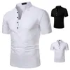 Polos pour hommes Men Polo Summer Short Shirt Color Color Stand-Up Collar Man Tshirt High Quality Casual Male Streetwear Tops