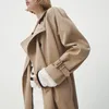 Trench Coats Femme Femmes Brown Commuter rétro Rétro classique Mid-Longser Breaker Long Coat