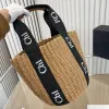 Raffias The Tote Woody Designer Bag damskie letni sklep podróżny wiadra słomka torba luksusowa torebka splot w torbie plażowe męskie crossbody crutch crutch pochette na ramiona torba na ramię