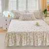 100% bawełniana spódnica łóżka Colcha de caPee Queen Floral Style Bedspread Girls Room Lace Mattress Cover 120x200 Pillowcase Need Order 231222