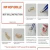 Grillz Dental Grills Hollow Cross Set Hip-Hop Gold-Plated Copper Glossy Husces Accessories Women Party Teeth Decoration Jewelry DH7CU