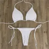 Bikinis set seksi kadınlar tanga bikini set yan yular kravat mayo bayanlar bölünmüş kayış ayarlanabilir bandaj tarzı brezilya mayo plajwearl231225