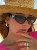 نظارة شمسية فاخرة خمر Cat Eyt Sunglasses Women 2023 Fashion V Designer Cateye Sun Glasses Eyme Ev400 Gafas de Sol Mujerl231225