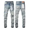 jean en jean pourpre concepteur jeans hommes pantalon déchiré de marque vintage patchwork dot motif mens pantalon jeans de marque violette rétro pourpre