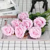 Dekorativa blommor 6st Pile Fabric Acacia Rose Single Head Simulation Artificial Flower High Imitation Silk Home Display