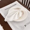 12 unids servilleta blanca mesa fiesta boda mantel restaurante hogar algodón mesa estera 231225