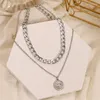 سلاسل en en punk stair necklace neck for women vintage balthated gold color hoop metal 2023 clavicle Jewelry