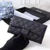 Portafogli CC Borsa tote trapuntata Designer Sacoche Porta carte Borsa monospalla con patta ascellare Borsa porta carte porta carte porta carte da donna in pelle caviale nero