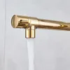 Kitchen Faucets Drop- Gold Spring Pull Down Faucet Warehouse W/ Cover 360 Dual Spouts Single Handle Mixer Tap