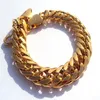 HEM pour 24kt Real Yellow Gold Hge 9 pouces lourds luxueux HypoTenuse Nugget Bracelet Jewelry S Champion International Design283J