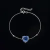 Браслеты Jewelrypalace, Новое поступление, бант в форме сердца, регулируемый браслет из камня 4,2 карата, синяя шпинель, стерлингового серебра