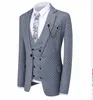 Vestes White Men's Poika Dot Suit 3Pieces Dernières couères Pant de conceptions Notch Smoking Smoothsmen For Wedding / Party (Blazer + Vest + Pantalon)