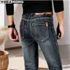 2024 calças de brim dos homens calças inteligentes elástico homem jeans negócios moda em linha reta regular estiramento denim calças 2840 231222