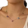 Colliers de pendentif 925 argent sterling laboratoire coloré Sapphire Gemstone Femmes Chain de tennis Collier fin bijoux