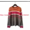 Pulls masculins Green Mohair Stripe tricot pull mascules Femmes Quality Round Neck Overshirts surdimension