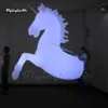 Funny Parade Performance White Walking Inflatable Unicorn Costume Adult Wearable Blow Up Horse Suit With A Horn For Carnival Stage Show