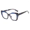 Lunettes de soleil 2023 Colorblock Impression Cat Eye Lunettes Cadre TR90 Anti Lumière Bleue Lunettes En Gros Ins Femmes Miroir Plat