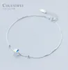 Colusiwei Fußkettchen aus echtem 925er-Sterlingkristall-Würfel-Silber für Damen, Charm-Armband für Bein, Knöchel und Fuß, Accessoires, Fashion8454504