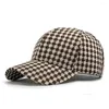 Ballkappen Herbst und Winter Unisex Baseball Plaid Kuppelhüte für Frauen Männer Polyester 55-60 cm Verstellbarer Freizeitmodet BQ0628