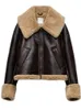 LY VAREY LIN Inverno Moto Biker Pu Cappotto corto Donna High Street Zipper Giacca in finta pelle di agnello Lady Spessa Capispalla calda 231225