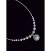 Choker 925 Sterling Silver Gradient Size Micro Small Pieces Of Necklace Pearl