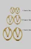 Style modowy kolczyki na stadninach Lady Kobiety Goldsilvercolour Grawerowane puste wydanie v inicitlits Hoop Earring Oryginalne pudełko 3389139