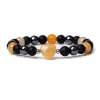 8 mm hematit mattade pärlor natursten rose kvarts topas tigers ögon agate hjärtarmband män kvinnor yoga helande balans armband