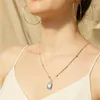 Hänge halsband naturliga tiger eye opal ametyst sten kors fjäril stjärna mönster charm ädelstenar halsband för kvinnor män smycken