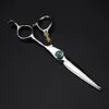 Professional JP440c steel 6 '' green gem hair scissors cutting barber tools Tiger haircut thinning shears hairdresser 231225