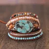 Ocean Stone Woven pärlstav armband Luxury Design Gem Armband Women's Handmade Bohemian Elegant Lucky Armband F1214276G