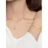 Pingentes reais de 24k Color Gold Lily of the Valley Pingente Colar and Bracelet for Women Pure 999 Chain Wedding Fine Jewelry Gifts