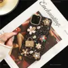 Luxury Women Bag Bling Glitter Sunflower Pearl Diamond Phone Falls For iPhone 14 13 Pro XS Max 12 11 XR 7 8 Plus Soft TPU Cover