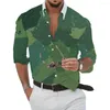 Men's Casual Shirts Floral Printed For Men Long Sleeve Single Breasted Fancy Soft Streetwear Shirt And Blouses Man Clothing