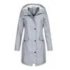 남자 트렌치 코트 여자 가을 가을 겨울 단색 레인 재킷 후드 롱 슬리브 버튼 지퍼 플래킷 포켓 디자인 윈드 방송 코트