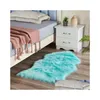 Tapis doux en fausse fourrure en peau de mouton, chaise moelleuse, cheveux longs, tapis de chambre à coucher pour enfants, laine en peluche, coussin poilu, zone de siège, tapis à fourrure Drop Del Dhqwn