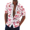 Camisas casuais masculinas Moda dos namorados Moda impressa Button Up Cardigan Bloups Men tops Homen