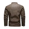 Military Leather Jacket Men Winter Fleece Warm Diagonal Zipper Motorcycle Coats Mens Fashion Biker PU Jackets Slim Overcoat 231225