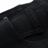 Män jeans svart denim byxor kläder elasticitet mager affär casual smala herr jean byxor solid full längd 231222