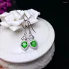 Dangle Earrings KJJEAXCMY Boutique Jewelry 925 Sterling Silver Inlaid Natural Diopside Gemstone Female Luxury Support Detection