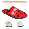 Terlik kışlık terlik kadın erkek moda kabarık sıcak ladybird böcek polka nokta evi komik ayakkabılar